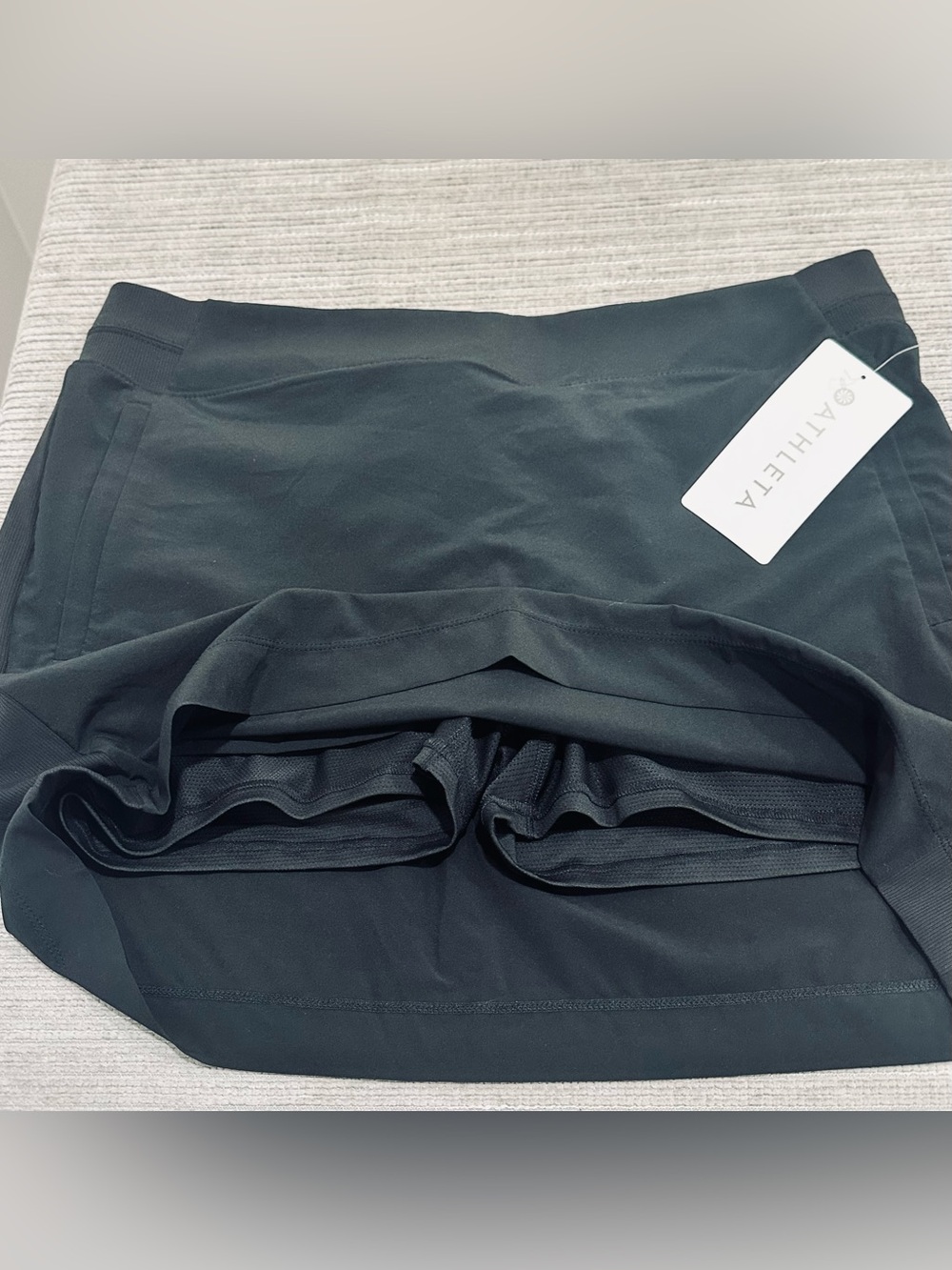 Athleta Skort Women’s 16 Black Zip Pockets Elastic Waist Shorts Tennis NWT - Picture 5 of 6